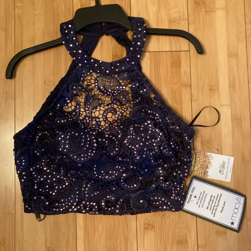MACY’s sequined halter top NWT